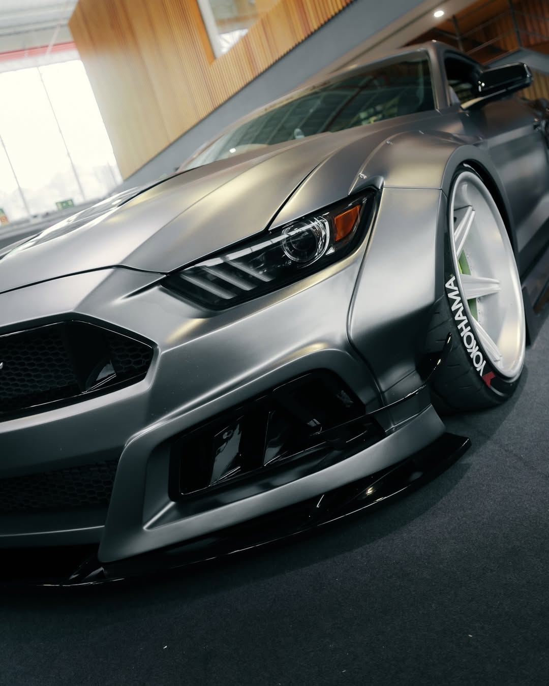 Ford Mustang Ecoboost V6 GT March1 Bullitt S550.1 S550.2 2015 2016 2017 2018 2019 2020 2021 2022 2023 with Aftermarket Parts - STORM Front Bumper Canards Carbon Fiber/FRP from Robot Craftsman