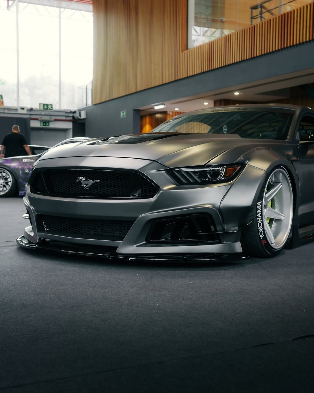 Ford Mustang Ecoboost V6 GT March1 Bullitt S550.1 S550.2 2015 2016 2017 2018 2019 2020 2021 2022 2023 with Aftermarket Parts - STORM Front Bumper Canards Carbon Fiber/FRP from Robot Craftsman