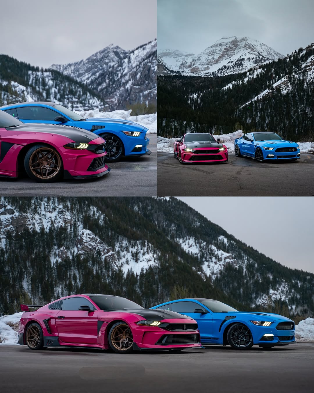 Ford Mustang Ecoboost V6 GT S550.1 2015 2016 2017 & Mustang Ecoboost V6 GT March1 Bullitt S550.2 2018 2019 2020 2021 2022 2023 with Aftermarket Parts - " DAWN & DUSK " Widebody Fender Flares Wheel Arches & Side Skirts Carbon Fiber / FRP from Robot Craftsman