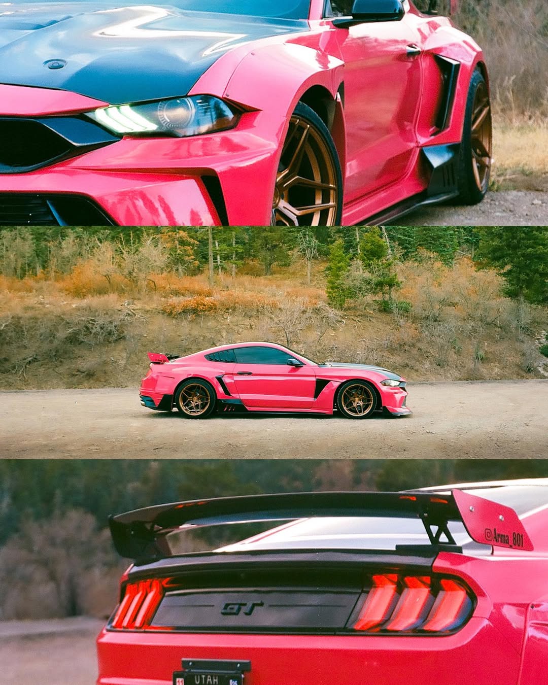 Ford Mustang Ecoboost V6 GT March1 Bullitt S550.1 S550.2 2015 2016 2017 2018 2019 2020 2021 2022 2023 with Aftermarket Parts - "DAWN & DUSK" Rear Wing & Spoiler Carbon Fiber / FRP from Robot Craftsman
