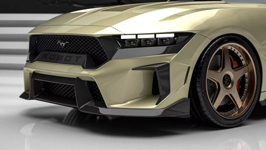 Ford Mustang S650 2.3 Ecoboost 5.0 GT Dark Horse 2024-ON with Aftermarket Parts - DARKSTAR Front Bumper & Lip Carbon Fiber / FRP from Robot Craftsman