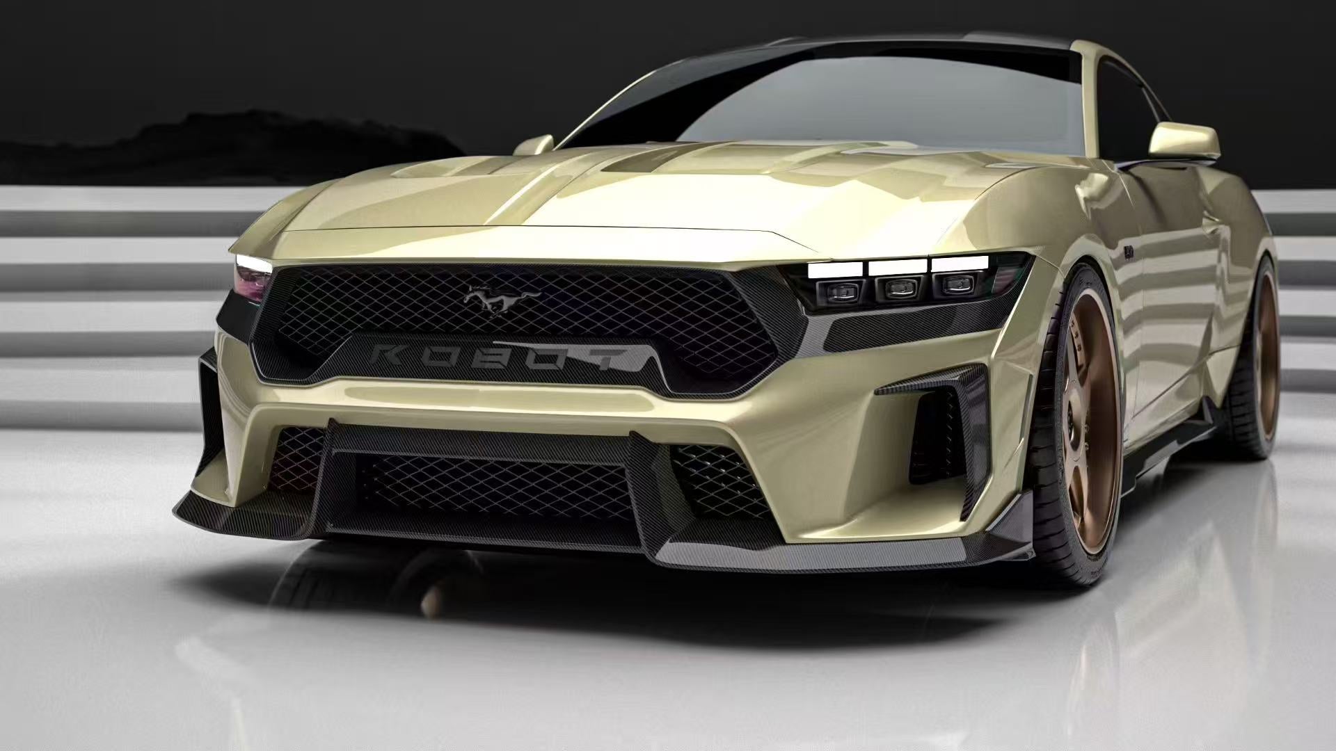 Ford Mustang S650 2.3 Ecoboost 5.0 GT Dark Horse 2024-ON with Aftermarket Parts - DARKSTAR Hood Carbon Fiber / FRP from Robot Craftsman