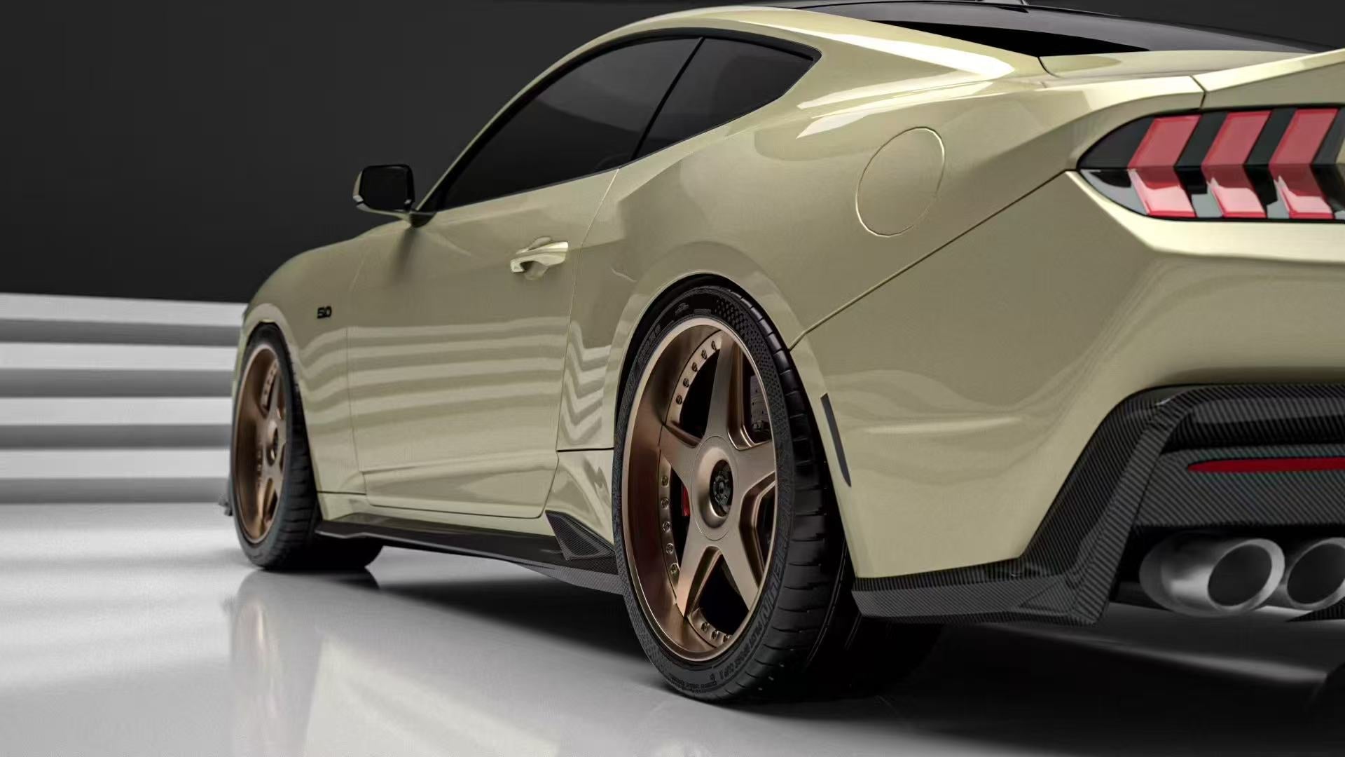 Ford Mustang S650 2.3 Ecoboost 5.0 GT Dark Horse 2024-ON with Aftermarket Parts - DARKSTAR Rear Spoiler Carbon Fiber / FRP from Robot Craftsman