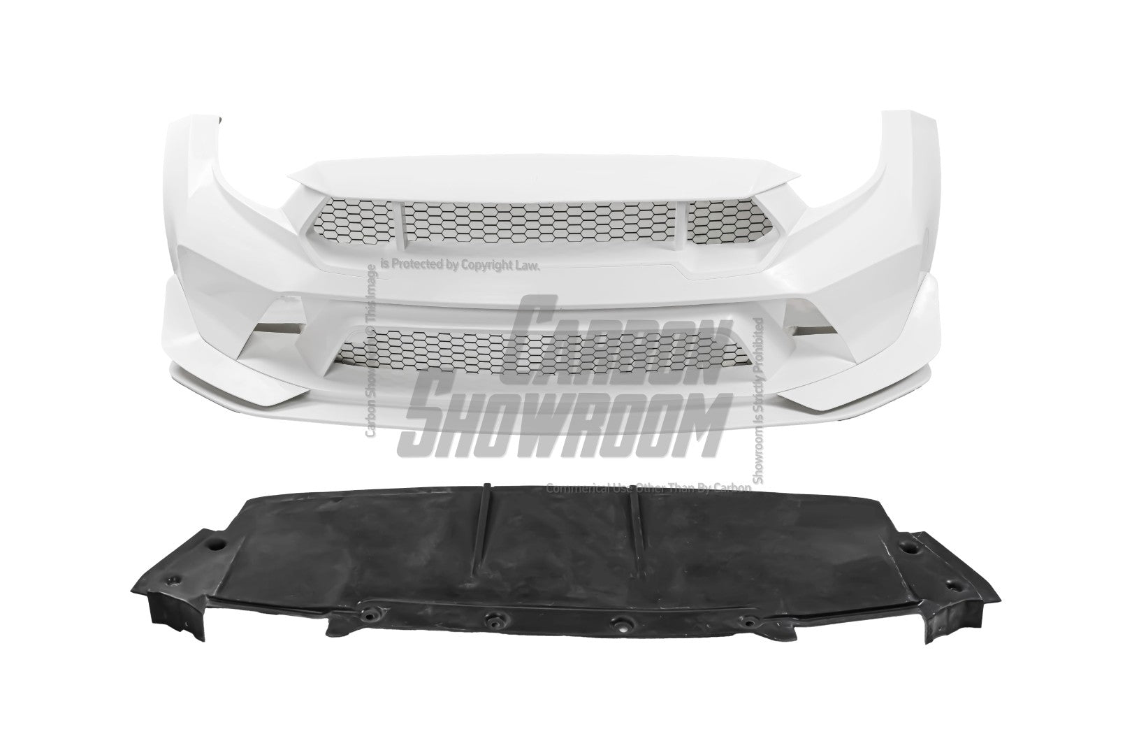 Ford Mustang Ecoboost V6 GT March1 Bullitt S550.1 S550.2 2015 2016 2017 2018 2019 2020 2021 2022 2023 (designed for ROBOT CRAFTSMAN S550 GTD Style widebody kit, S550.2 requires S550.1 headlight) with Aftermarket Parts - GTD Style Replacement Front Lip Only & Widebody Front Bumper & Lip Carbon Fiber  FRP from Robot Craftsman