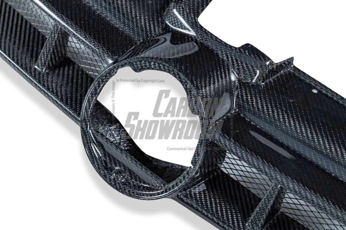 Volkswagen Golf R GTI Base MK7 MK7.5 2015 2016 2017 2018 2019 2020 2021 with Aftermarket Parts - Front Grill Replacement & ROBOT emblem cover Carbon Fiber / FRP from Robot Craftsman