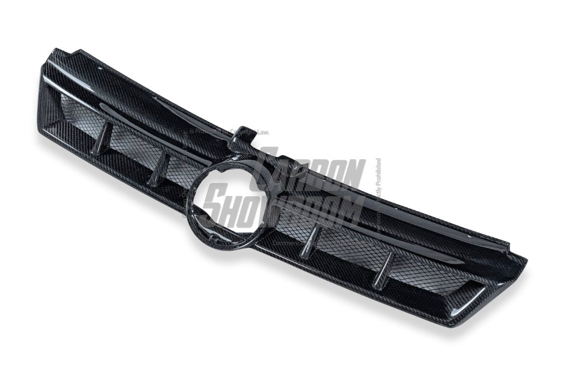 Volkswagen Golf R GTI Base MK7 MK7.5 2015 2016 2017 2018 2019 2020 2021 with Aftermarket Parts - Front Grill Replacement & ROBOT emblem cover Carbon Fiber / FRP from Robot Craftsman