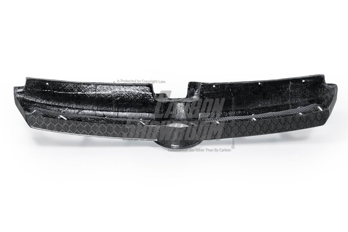Volkswagen Golf R GTI Base MK7 MK7.5 2015 2016 2017 2018 2019 2020 2021 with Aftermarket Parts - Front Grill Replacement & ROBOT emblem cover Carbon Fiber / FRP from Robot Craftsman