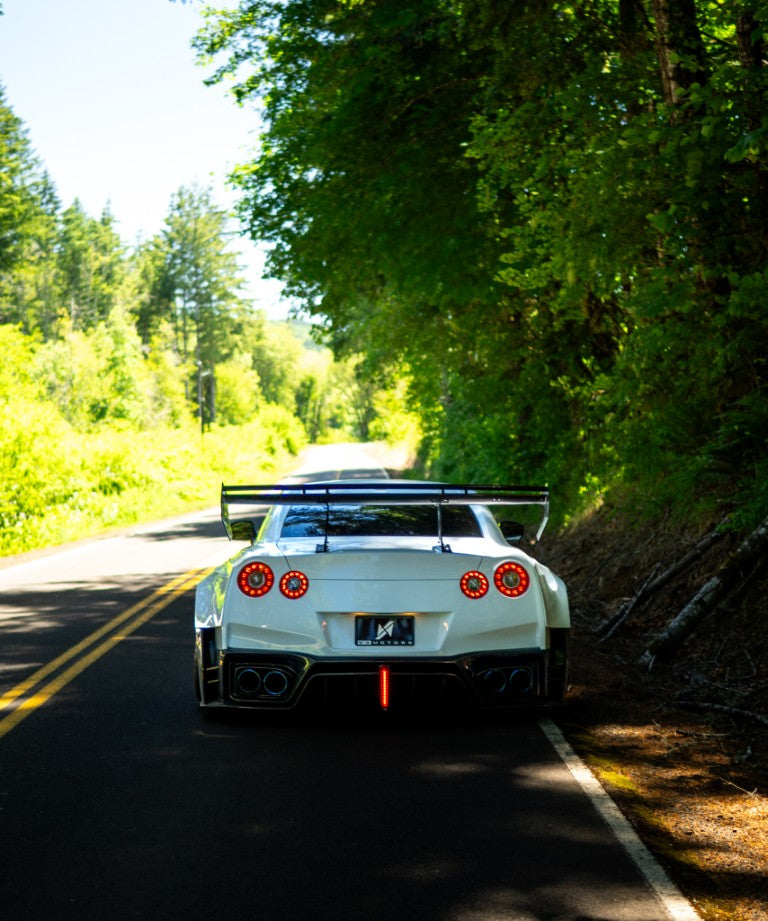 Nissan GTR Nismo T-Spec Black Edition Track Edition Premium Pure CBA DBA EBA 2008 2009 2010 2011 2012 2013 2014 2015 2016 2017 2018 2019 2020 2021 2022 2023 2024 with Aftermarket Parts - "Godzilla" Swan Neck Thor GT Wing Carbon Fiber / FRP from Robot Craftsman