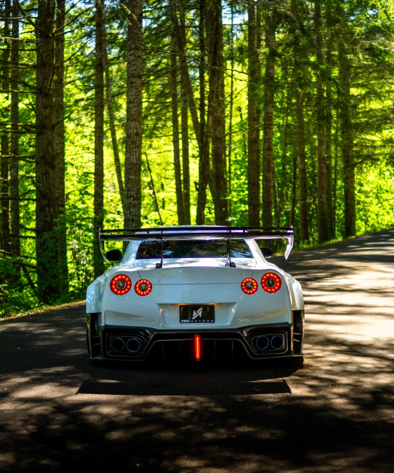 Nissan GTR Nismo T-Spec Black Edition Track Edition Premium Pure CBA DBA EBA 2008 2009 2010 2011 2012 2013 2014 2015 2016 2017 2018 2019 2020 2021 2022 2023 2024 with Aftermarket Parts - "Godzilla" Swan Neck Thor GT Wing Carbon Fiber / FRP from Robot Craftsman
