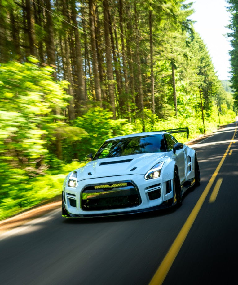 Nissan GTR Nismo T-Spec Black Edition Track Edition Premium Pure CBA DBA EBA 2008 2009 2010 2011 2012 2013 2014 2015 2016 2017 2018 2019 2020 2021 2022 2023 2024 with Aftermarket Parts - "Godzilla" Swan Neck Thor GT Wing Carbon Fiber / FRP from Robot Craftsman