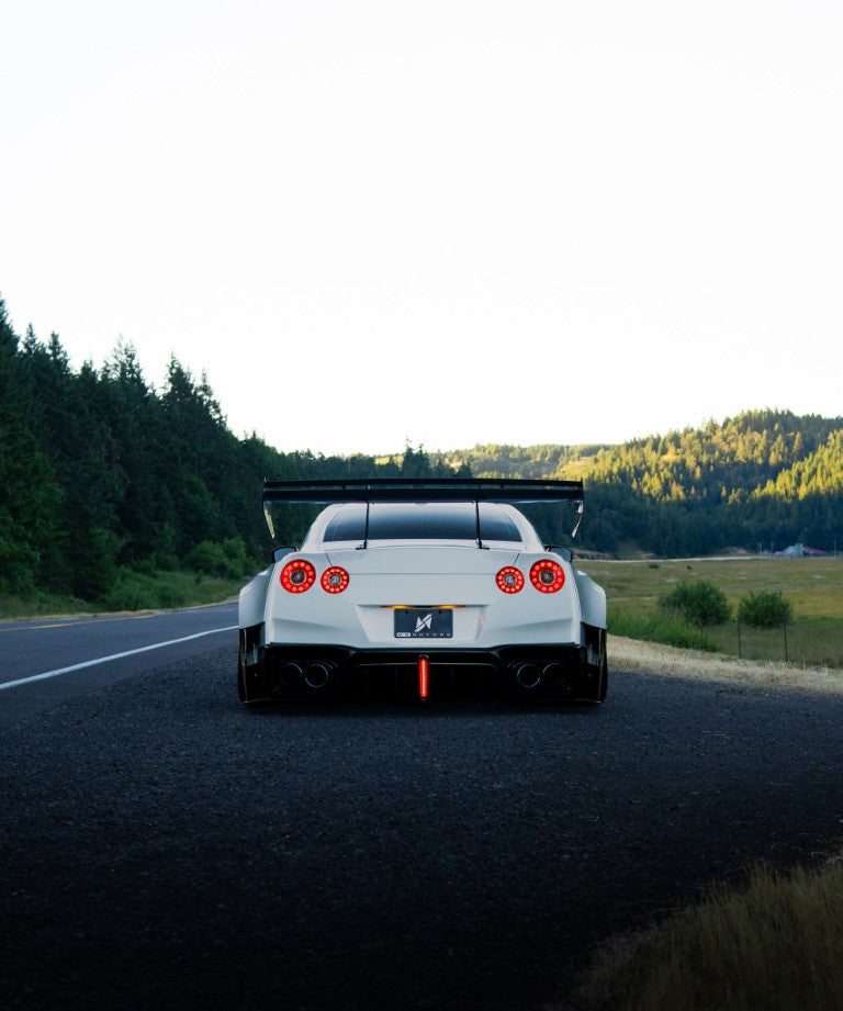 Nissan GTR Nismo T-Spec Black Edition Track Edition Premium Pure CBA DBA EBA 2008 2009 2010 2011 2012 2013 2014 2015 2016 2017 2018 2019 2020 2021 2022 2023 2024 with Aftermarket Parts - "Godzilla" Swan Neck Thor GT Wing Carbon Fiber / FRP from Robot Craftsman