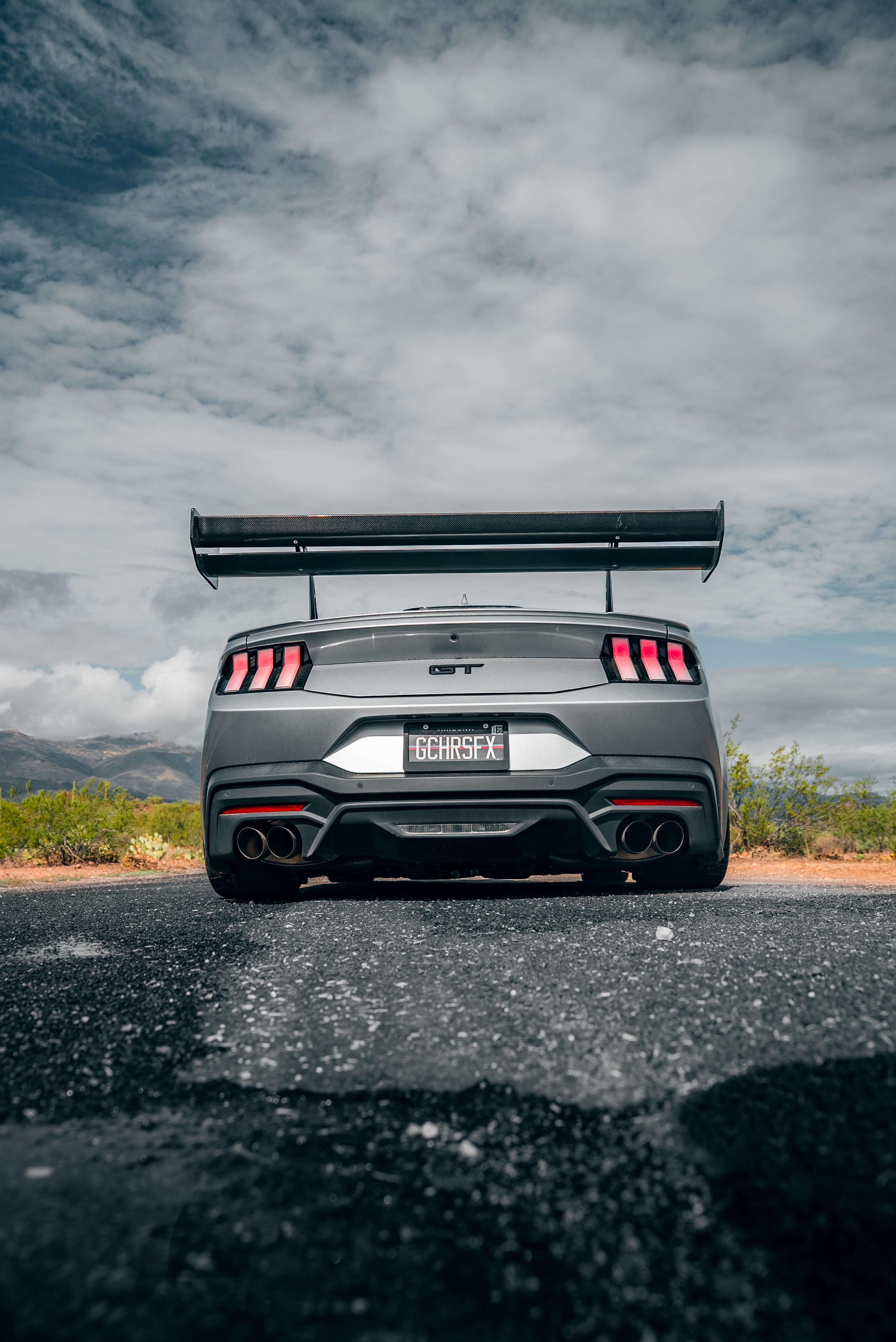 Ford Mustang Ecoboost V6 GT March1 Bullitt S550.1 S550.2 2015 2016 2017 2018 2019 2020 2021 2022 2023 (limits trunk functionality) with Aftermarket Parts - GTD Style Rear Spoiler Wing Carbon Fiber  FRP from Robot Craftsman