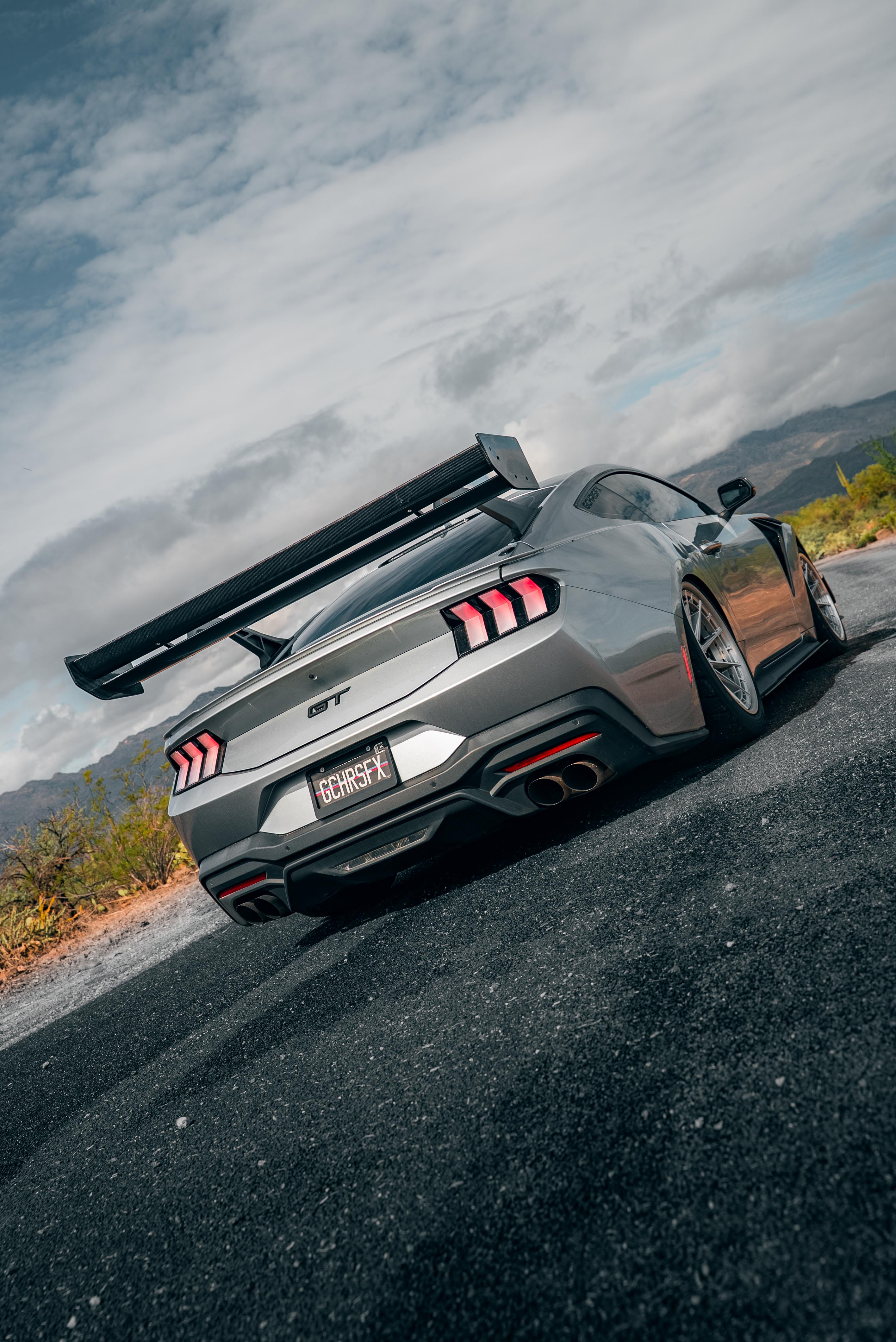 Ford Mustang Ecoboost V6 GT March1 Bullitt S550.1 S550.2 2015 2016 2017 2018 2019 2020 2021 2022 2023 (limits trunk functionality) with Aftermarket Parts - GTD Style Rear Spoiler Wing Carbon Fiber  FRP from Robot Craftsman