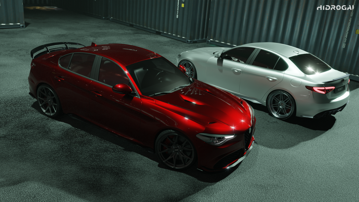 Alfa Romeo Giulia Quadrifoglio Sport Veloce Ti Sprint RWD AWD Lusso Base 2017-ON with Robot Craftsman's Aftermarket Parts - Standard Package "HIDROGAI" Carbon Fiber / FRP
