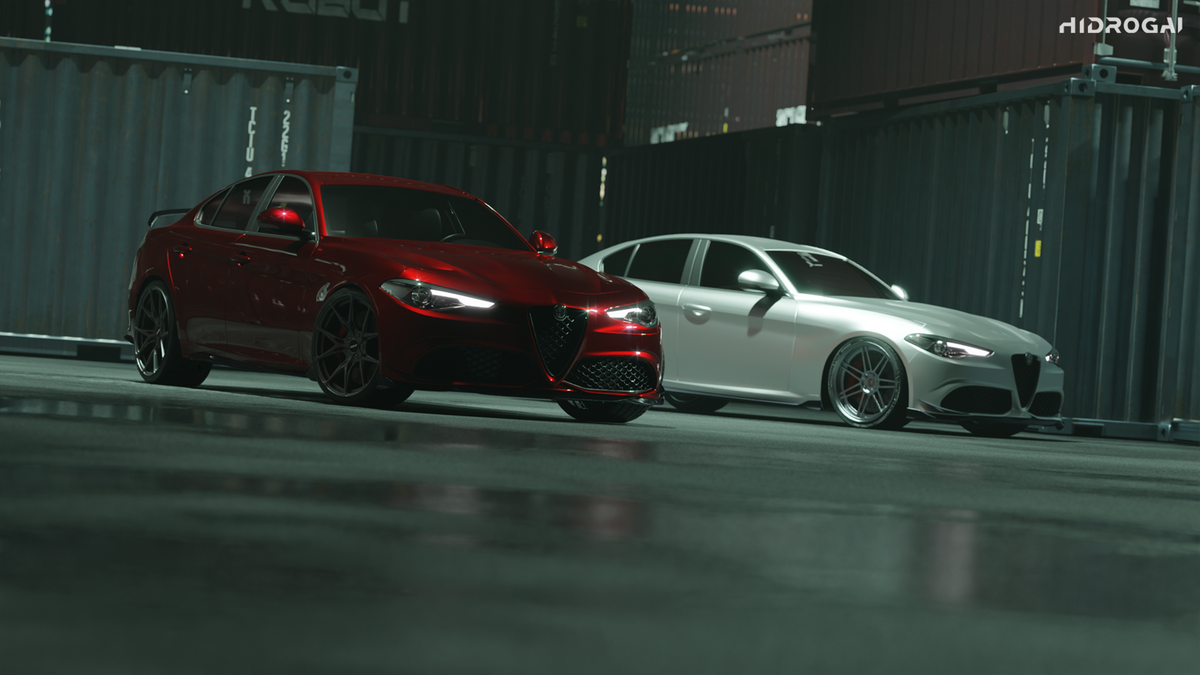 Alfa Romeo Giulia Quadrifoglio Sport Veloce Ti Sprint RWD AWD Lusso Base 2017-ON with Robot Craftsman's Aftermarket Parts - Standard Package "HIDROGAI" Carbon Fiber / FRP