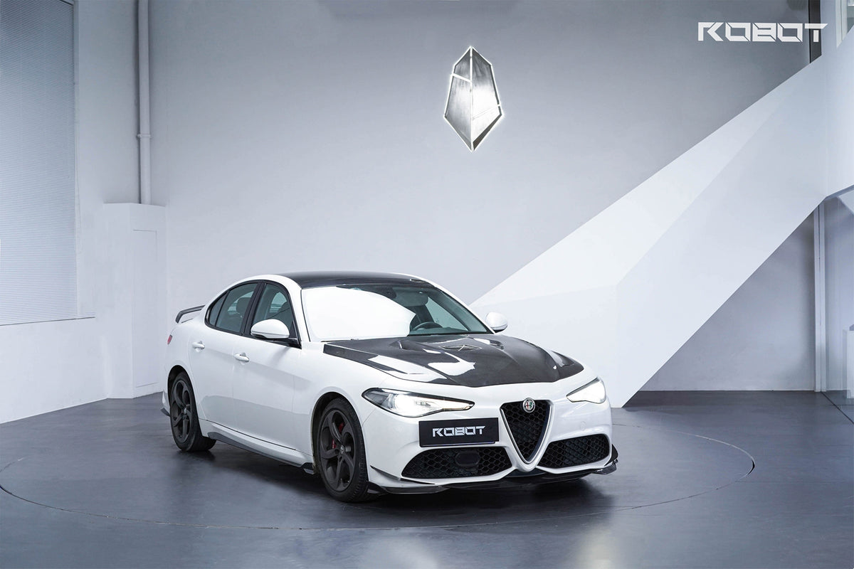 Alfa Romeo Giulia Quadrifoglio Sport Veloce Ti Sprint RWD AWD Lusso Base 2017-ON with Robot Craftsman's Aftermarket Parts - Standard Package "HIDROGAI" Carbon Fiber / FRP