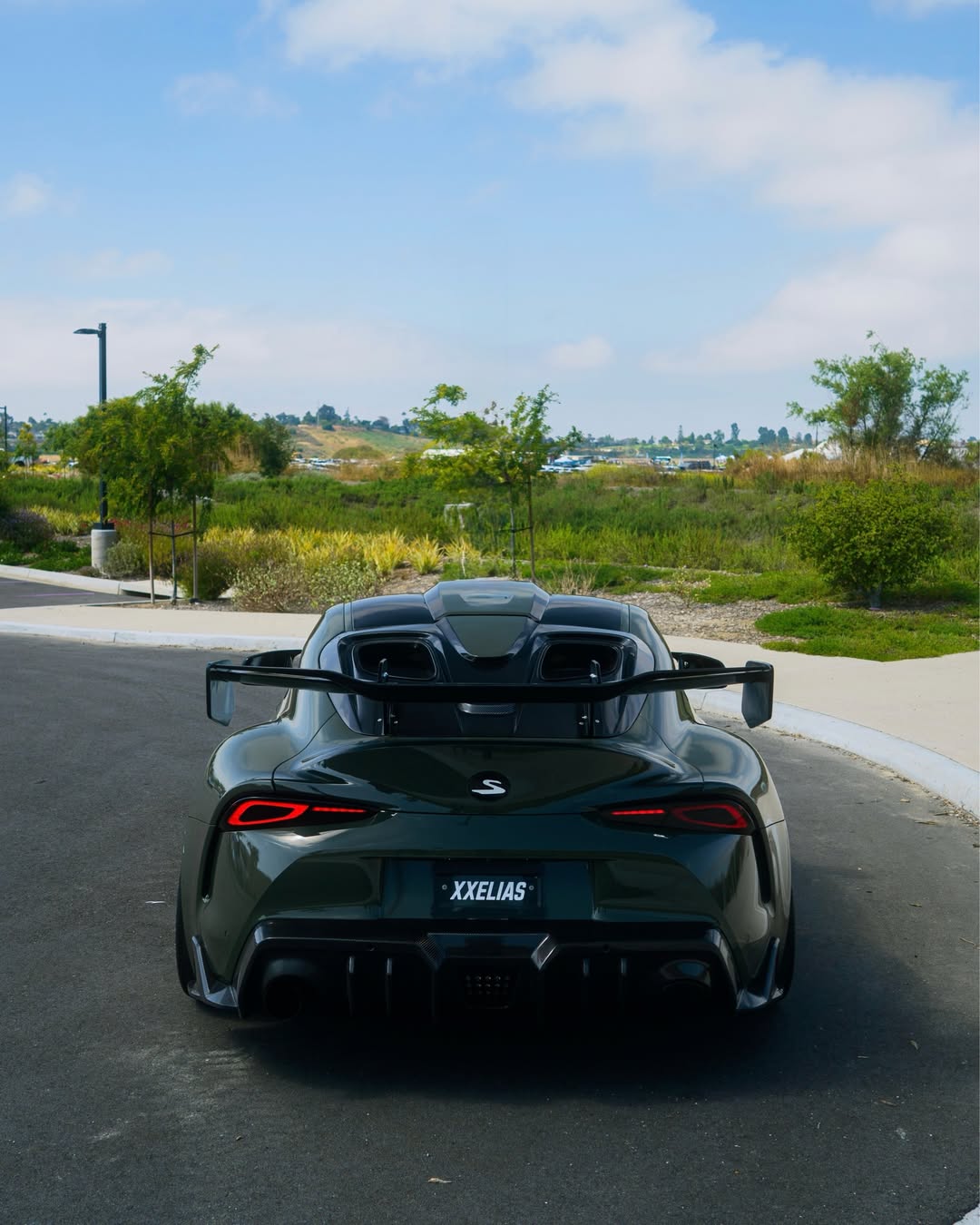 Toyota Supra MK5 A90 A91 3.0 2.0 2020 2021 2022 2023 2024 with Aftermarket Parts - Hyperion Rear Louvers & GT Wing Carbon Fiber / FRP from Robot Craftsman