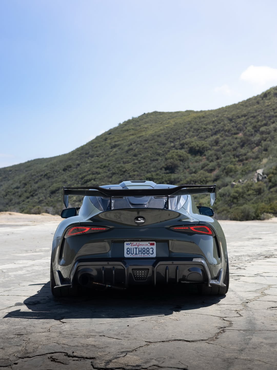 Toyota Supra MK5 A90 A91 3.0 2.0 2020 2021 2022 2023 2024 with Aftermarket Parts - Hyperion Rear Louvers & GT Wing Carbon Fiber / FRP from Robot Craftsman