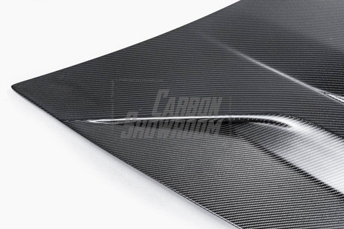 Tesla Model 3 Performance Long Range Standard Base 2017 2018 2019 2020 2021 2022 2023 with Aftermarket Parts - "Hacker" V2 Hood Bonnet Carbon Fiber / FRP from Robot Craftsman
