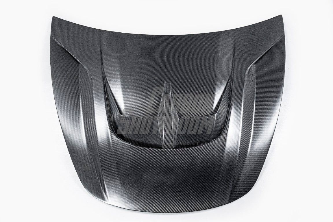 Tesla Model 3 Performance Long Range Standard Base 2017 2018 2019 2020 2021 2022 2023 with Aftermarket Parts - "Hacker" V2 Hood Bonnet Carbon Fiber / FRP from Robot Craftsman