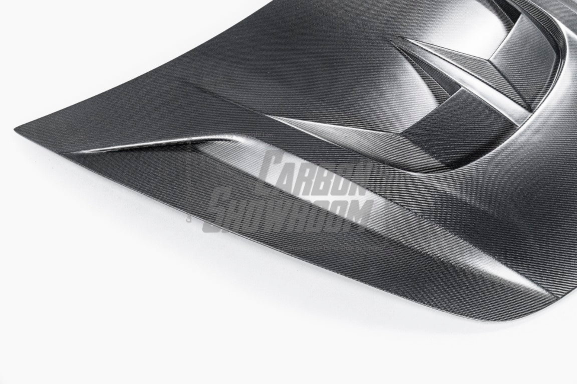 Tesla Model 3 Performance Long Range Standard Base 2017 2018 2019 2020 2021 2022 2023 with Aftermarket Parts - "Hacker" V2 Hood Bonnet Carbon Fiber / FRP from Robot Craftsman