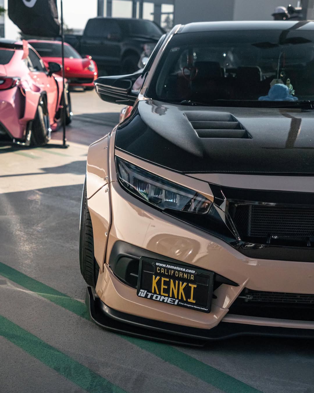 Honda Civic 10th Gen FC1 FC2  FC5 FC6 2016 2017 2018 2019 2020 2021 & Civic 10th Gen FC3 FC4 2017 2018 2019 2020 2021 & Civic 10th Gen FK7 2017 2018 2019 2020 2021 (compatible with ROBOT CRAFTSMAN front bumper) with Aftermarket Parts - Front Bumper & Front Lip Carbon Fiber / FRP from Robot Craftsman