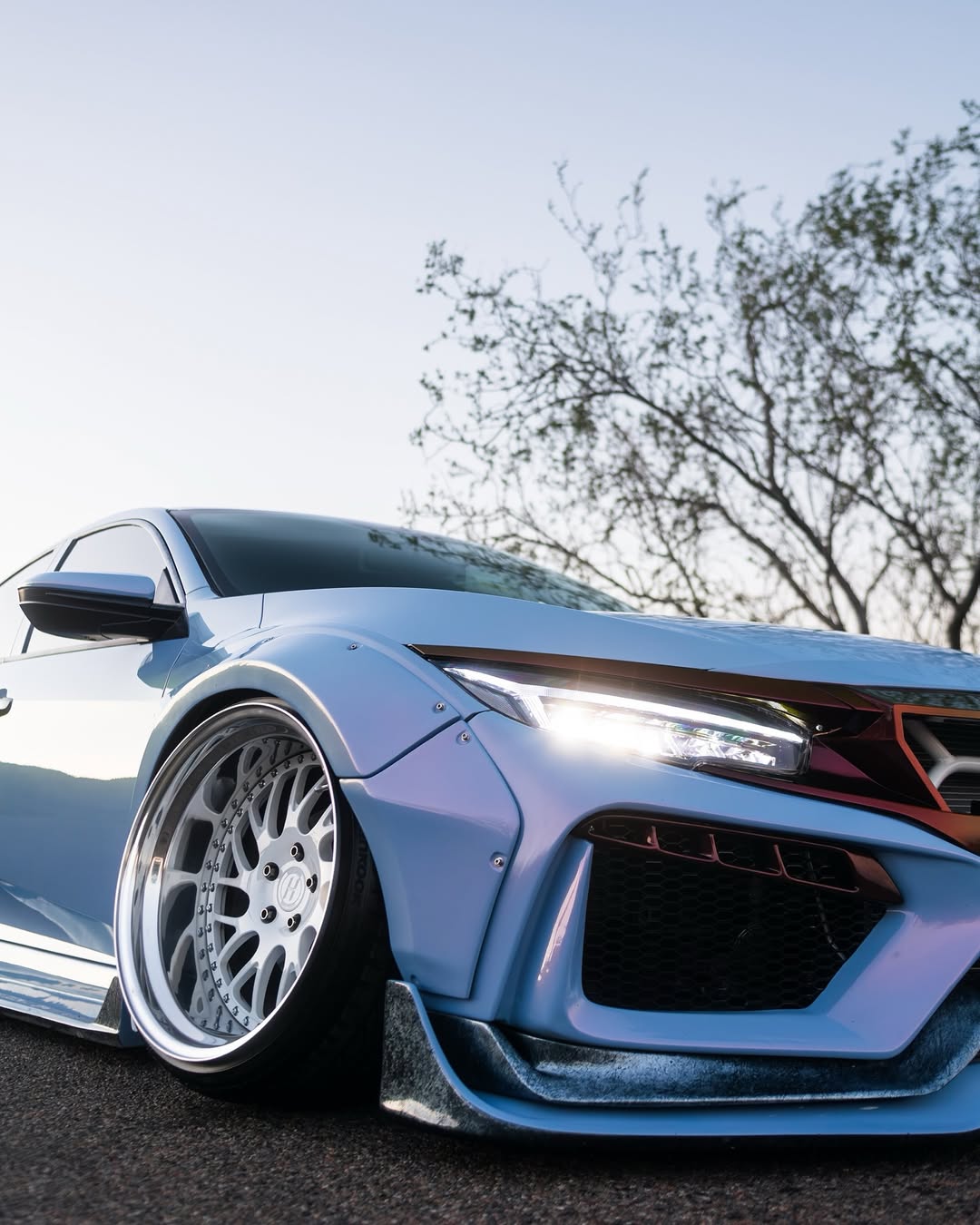 Honda Civic 10th Gen FC1 FC2 FC5 FC6 2016 2017 2018 2019 2020 2021 & Civic 10th Gen FC3 FC4 2017 2018 2019 2020 2021 & Civic 10th Gen FK7 2017 2018 2019 2020 2021 (compatible with ROBOT CRAFTSMAN front bumper) with Aftermarket Parts - Front Bumper & Front Lip Carbon Fiber / FRP from Robot Craftsman