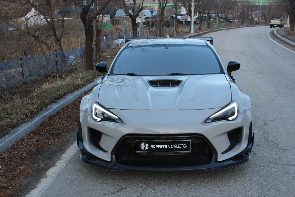 Toyota GT86 86 TRD GT SE Base ZN6 2017 2018 2019 2020 & Scion FR-S FRS ZN6 2013 2014 2015 2016 & BRZ TS Limited Premium ZN6 2013 2014 2015 2016 2017 2018 2019 2020 (compatible with ROBOT widebody kit) with Aftermarket Parts - Replacement Hood Scoop& Hood Bonnet Carbon Fiber / FRP from Robot Craftsman