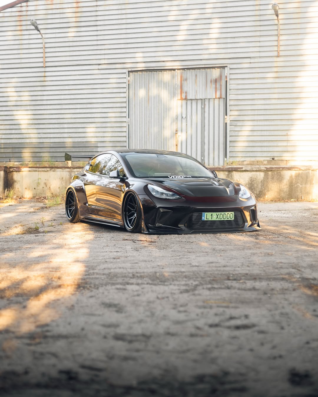 Tesla Model 3 Performance Long Range Standard Base 2017 2018 2019 2020 2021 2022 2023 with Aftermarket Parts - "Hacker" V1 Hood Bonnet Carbon Fiber / FRP from Robot Craftsman