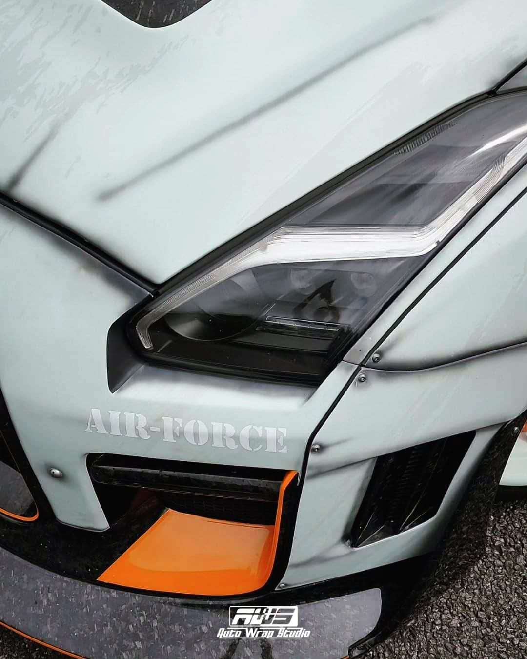 Nissan GTR Nismo Black Edition Track Edition Premium Base CBA DBA 2008 2009 2010 2011 2012 2013 2014 2015 2016 (for installation on 2017 2018 2019 2020 2021 2022 2023 2024 vehicles, 2008 2009 2010 2011 2012 2013 2014 2015 2016 hood is recommended) with Aftermarket Parts - "Godzilla" Widebody Front Bumper & Front Lip Carbon Fiber / FRP from Robot Craftsman