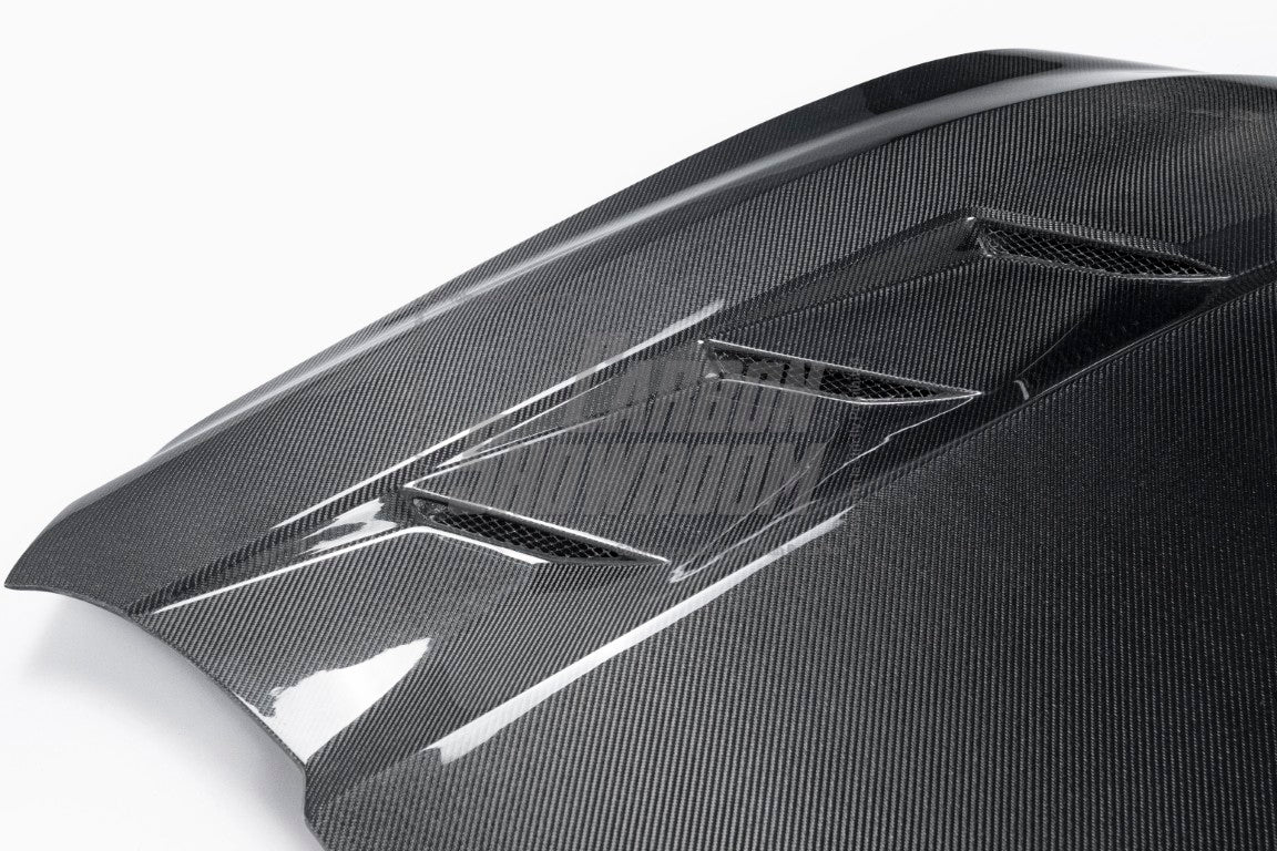 Cadillac CT5 CT5-V Blackwing Sport Premium Luxury Base 2020 2021 2022 2023 2024 with Aftermarket Parts - "PRISM" Hood Bonnet Carbon Fiber / FRP from Robot Craftsman