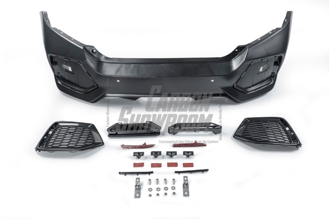 Honda Civic 10th Gen FC1 FC2 SI 2016 2017 2018 2019 2020 2021 (diffuser also compatible with ROBOT CRAFTSMAN rear bumper) with Aftermarket Parts - Rear Diffuser & Bumper Carbon Fiber/FRP/PP from Robot Craftsman