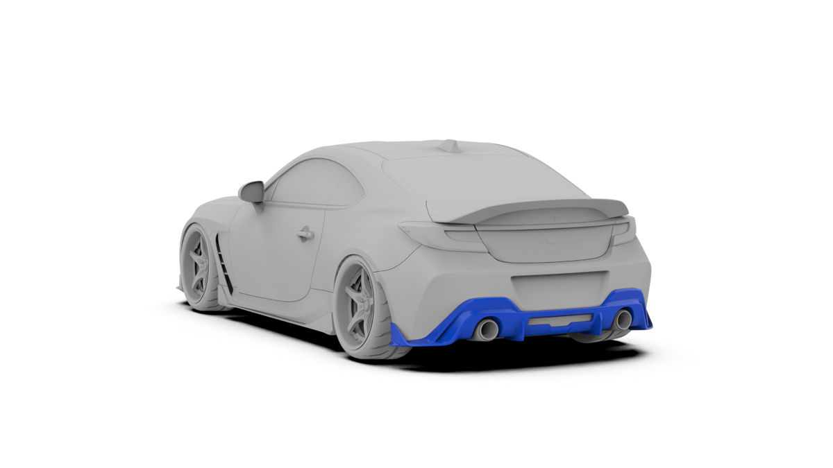 Subaru BRZ ZD8 2020 2021 2022 2023 2024 & Toyota GR86 ZN8 2020 2021 2022 2023 2024 with Aftermarket Parts - "HIDROGAI" Rear Diffuser Carbon Fiber / FRP from Robot Craftsman