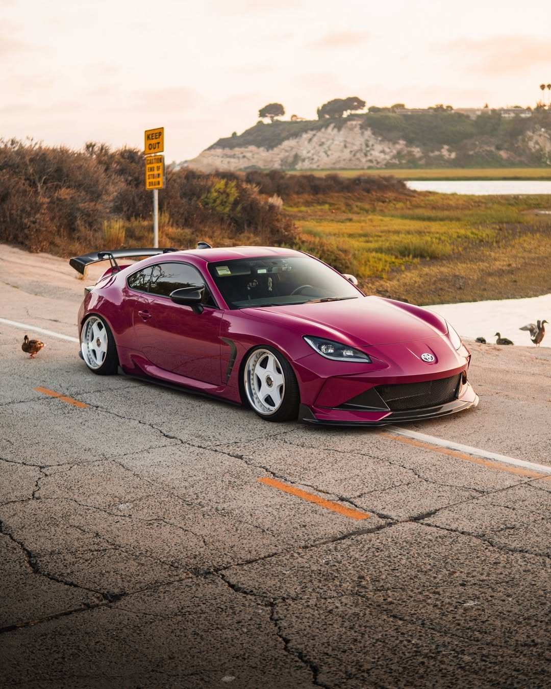 Subaru BRZ ZD8 2022 2023 2024 & Toyota GR86 ZN8 2022 2023 2024 with Aftermarket Parts - "SHINING" Narrow Body Front Bumper & Lip Carbon Fiber / FRP from Robot Craftsman