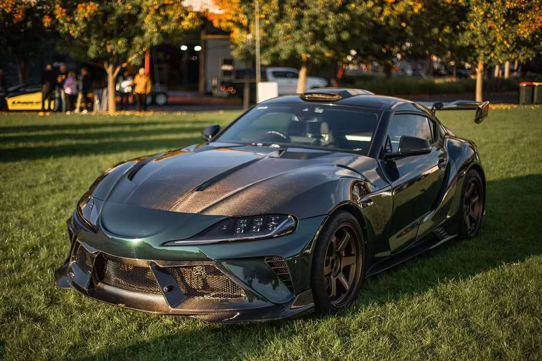 Toyota Supra MK5 A90 A91 3.0 2.0 2020-ON with Aftermarket Parts - "Alerion" Narrow Body Front Bumper & Lip Carbon Fiber / FRP from Robot Craftsman