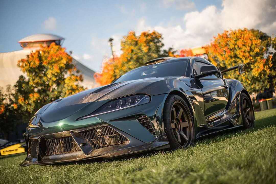 Toyota Supra MK5 A90 A91 3.0 2.0 2020-ON with Aftermarket Parts - "Alerion" Narrow Body Front Bumper & Lip Carbon Fiber / FRP from Robot Craftsman