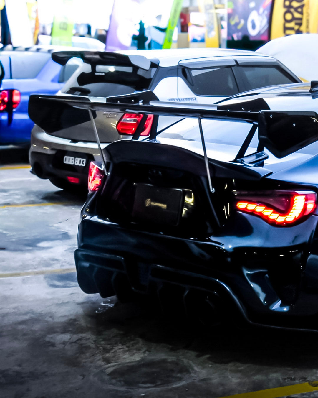 Toyota GT86 86 TRD GT SE Base ZN6 2017 2018 2019 2020 & Scion FR-S FRS ZN6 2013 2014 2015 2016 & BRZ TS Limited Premium ZN6 2013 2014 2015 2016 2017 2018 2019 2020 with Aftermarket Parts - Swan Neck Hammer GT Wing Carbon Fiber / FRP from Robot Craftsman