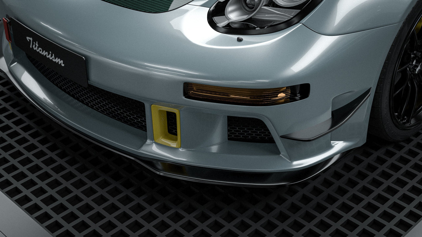 Porsche 987.1 Cayman & Boxster Base / S 2005 2006 2007 2008 & 987.2 Cayman & Boxster Base / S / R 2009 2010 2011 2012 with Aftermarket Parts - TITANISM STUKA Front Canards Carbon Fiber / FRP from Robot Craftsman