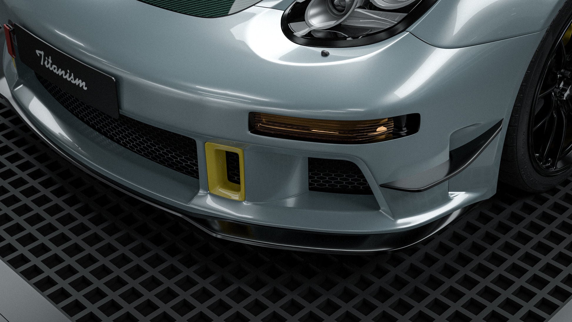 Porsche 987.1 Cayman & Boxster Base / S 2005 2006 2007 2008 & 987.2 Cayman & Boxster Base / S / R 2009 2010 2011 2012 with Aftermarket Parts - TITANISM STUKA Front Canards Carbon Fiber / FRP from Robot Craftsman