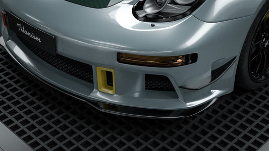 Porsche 987.1 Cayman & Boxster Base / S 2005 2006 2007 2008 & 987.2 Cayman & Boxster Base / S / R 2009 2010 2011 2012 with Aftermarket Parts - TITANISM STUKA Front Canards Carbon Fiber / FRP from Robot Craftsman