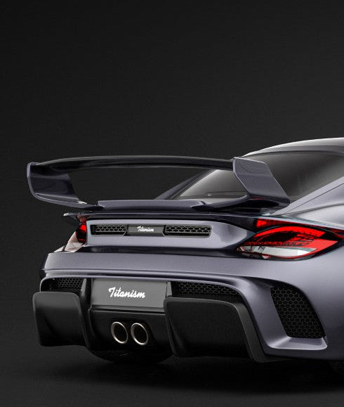Porsche 987.1 Cayman Base / S 2005 2006 2007 2008 (Requires 987.2 taillights) & 987.2 Cayman Base / S / R 2009 2010 2011 2012 with Aftermarket Parts - TITANISM STUKA Rear Diffuser Carbon Fiber / FRP from Robot Craftsman