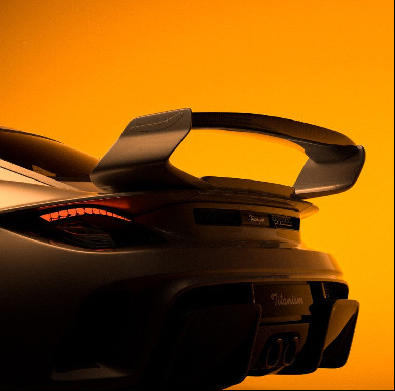 Porsche 987.1 Cayman Base / S 2005 2006 2007 2008 & 987.2 Cayman Base / S / R 2009 2010 2011 2012 with Aftermarket Parts - TITANISM STUKA Spoiler Wing Carbon Fiber / FRP from Robot Craftsman