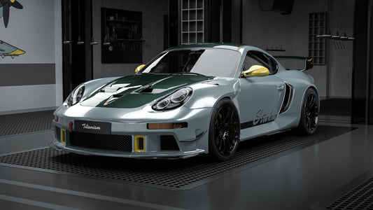 Porsche 987.1 Cayman & Boxster Base / S 2005 2006 2007 2008 & 987.2 Cayman & Boxster Base / S / R 2009 2010 2011 2012 with Aftermarket Parts - TITANISM STUKA Front Fenders Carbon Fiber / FRP from Robot Craftsman