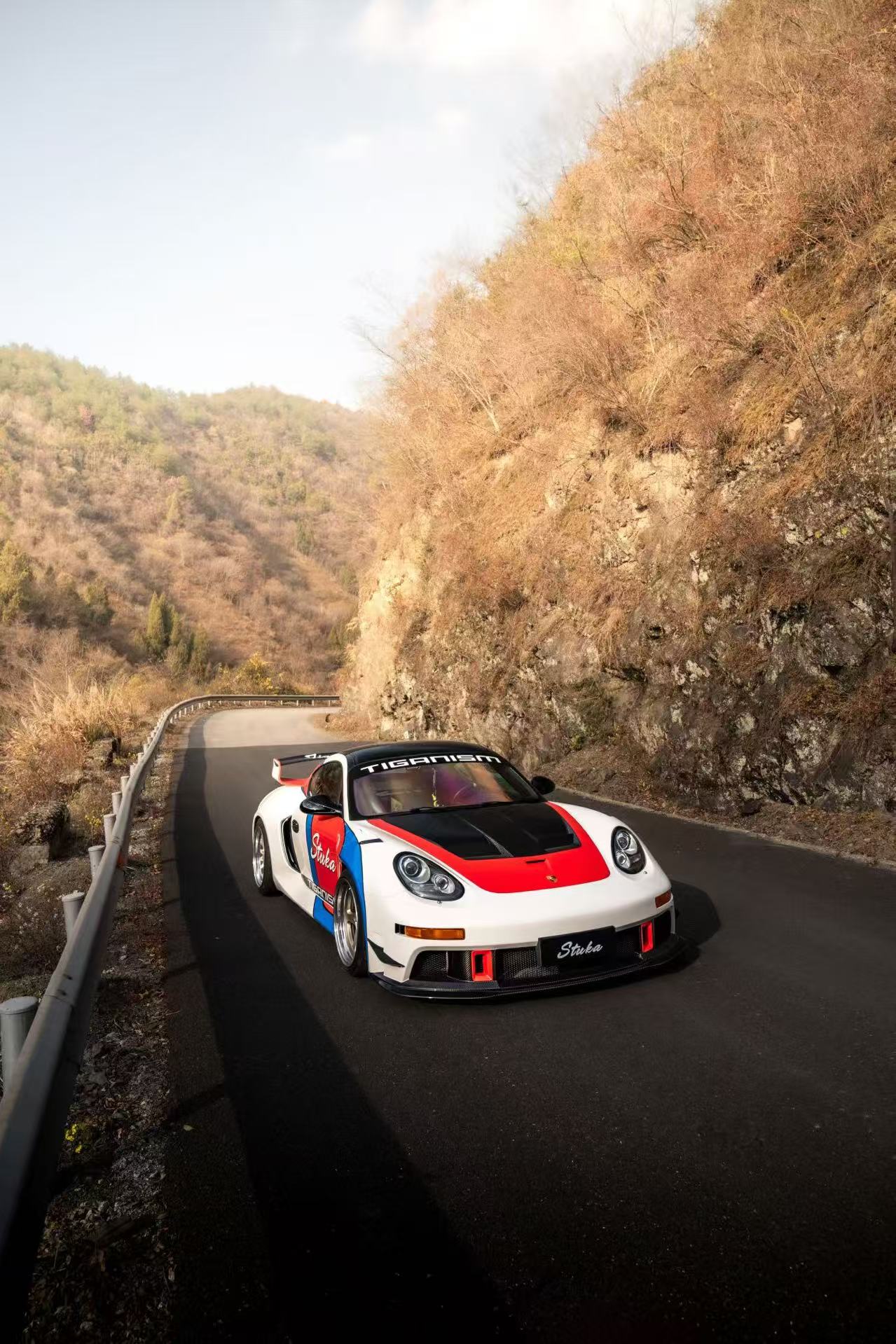 Porsche 987.1 Cayman & Boxster Base / S 2005 2006 2007 2008 & 987.2 Cayman & Boxster Base / S / R 2009 2010 2011 2012 with Aftermarket Parts - TITANISM STUKA Full Kit Carbon Fiber / FRP from Robot Craftsman