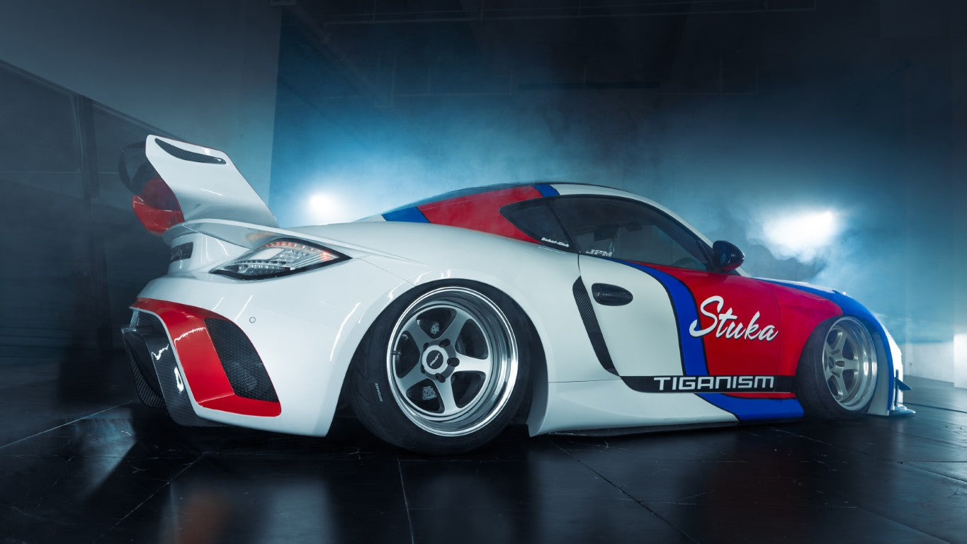 Porsche 987.1 Cayman & Boxster Base / S 2005 2006 2007 2008 &amp; 987.2 Cayman &  Boxster Base / S / R 2009 2010 2011 2012 with Aftermarket Parts - TITANISM STUKA Side Skirts Carbon Fiber / FRP from Robot Craftsman