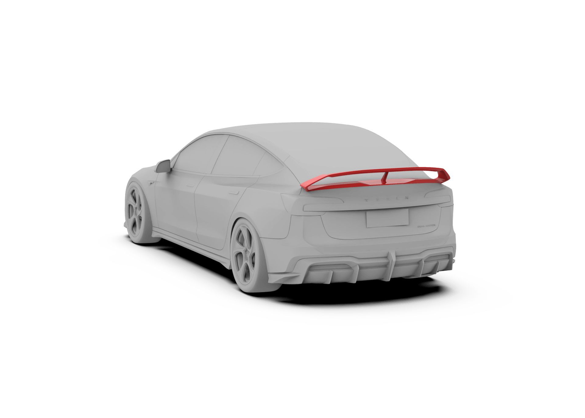 Tesla Model 3 Highland / Performance 2024-ON with Aftermarket Parts - Hacker Rear Wing Carbon Fiber / FRP from Robot Craftsman