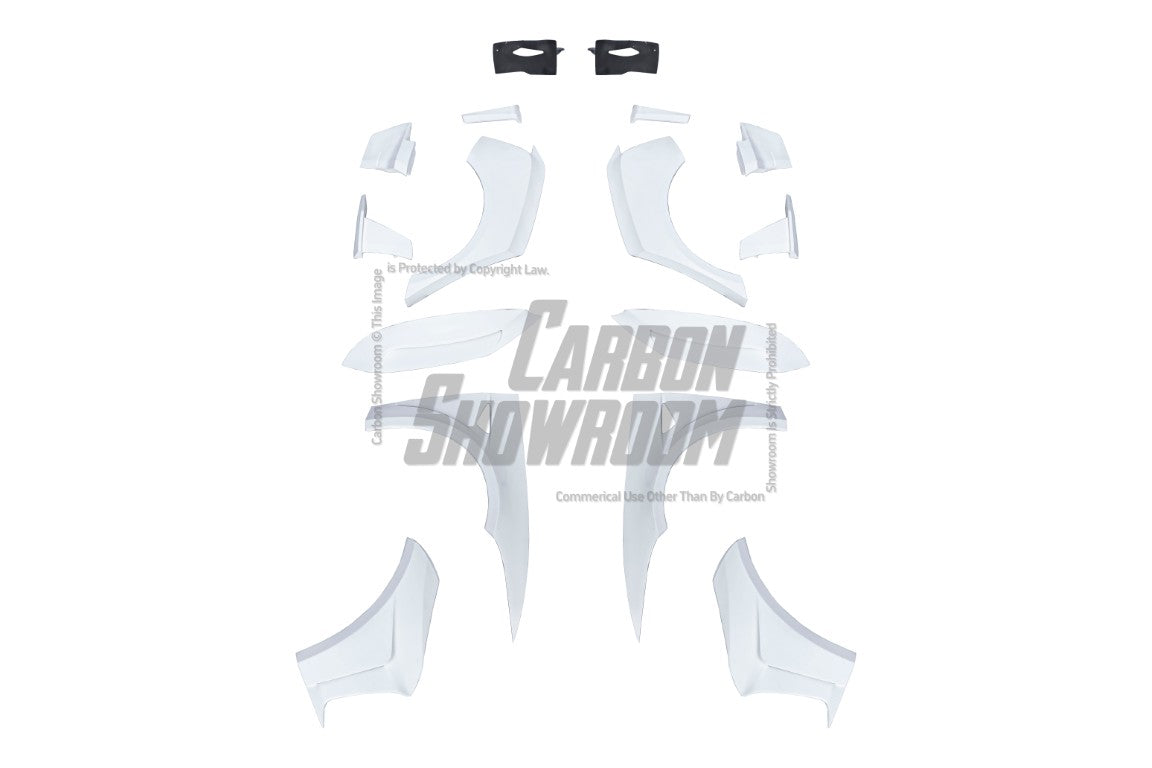 Tesla Model 3 Highland / Performance 2024-ON with Aftermarket Parts - "HACKER" Wheel Arches & Side Skirts Carbon Fiber/FRP from Robot Craftsman