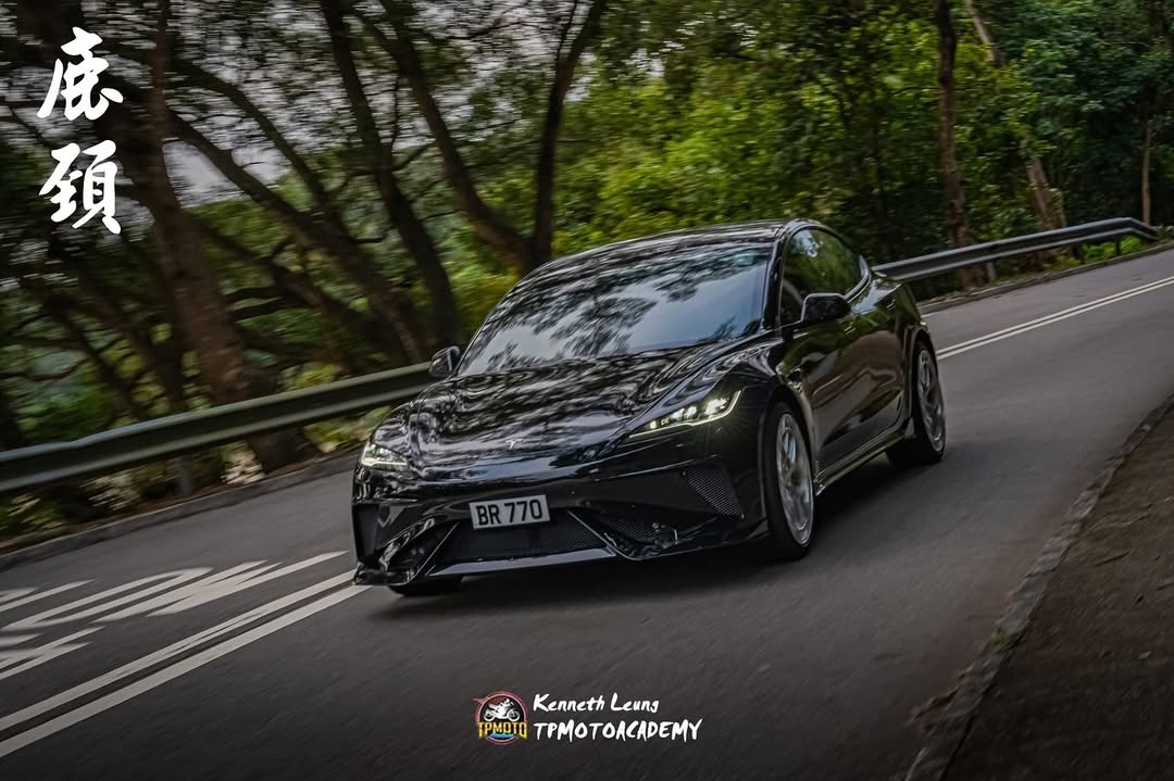 Tesla Model 3 Highland / Performance 2024-ON with Aftermarket Parts - Hacker Narrow Body Front Bumper & Lip Carbon Fiber / FRP from Robot Craftsman