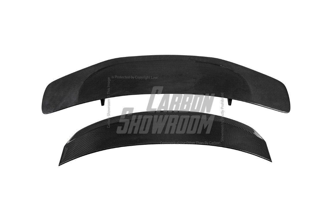Tesla Model 3 Performance Long Range Standard Base 2017 2018 2019 2020 2021 2022 2023 with Aftermarket Parts - Crypton Rear Spoiler Wing Carbon Fiber / FRP from Robot Craftsman