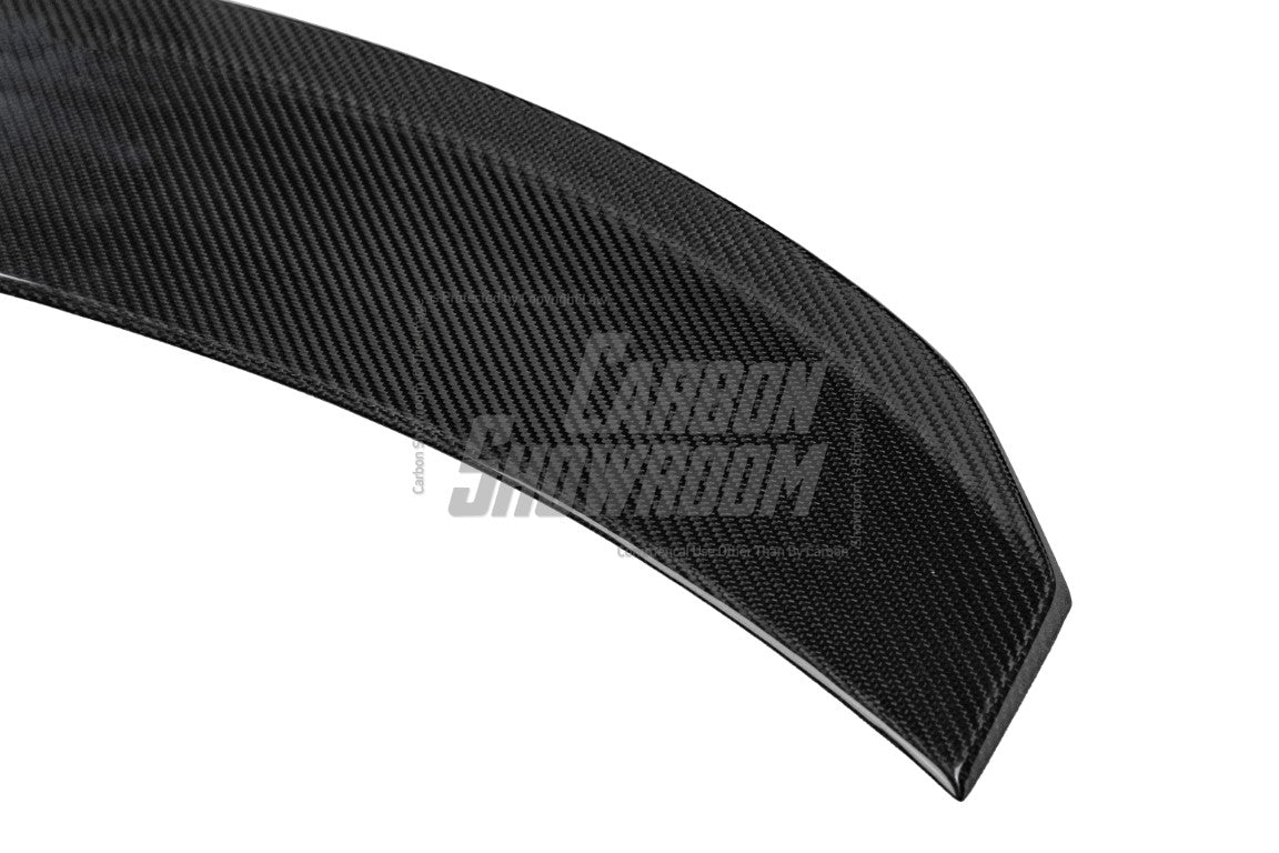 Tesla Model 3 Performance Long Range Standard Base 2017 2018 2019 2020 2021 2022 2023 with Aftermarket Parts - Crypton Rear Spoiler Wing Carbon Fiber / FRP from Robot Craftsman